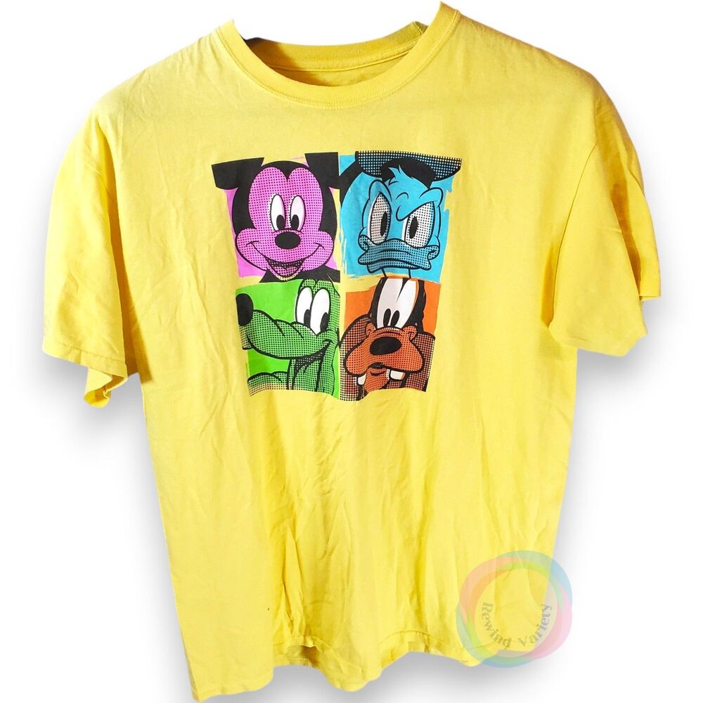 Disney Mickey & Friends Pop Art Graphic T-Shirt Yellow XL